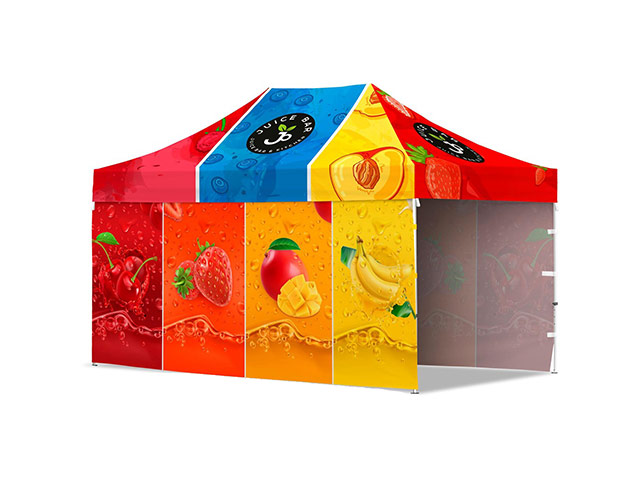 Coated Steel Sublimated Gazebo 4.5 X 3M – 2 Long Full-Wall Skins