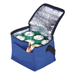 6 Can Cooler with Foil Liner and Pocket Non-Woven Foil Linin