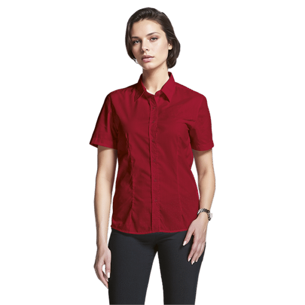 Basic Poly Cotton Blouse Short Sleeve Ladies